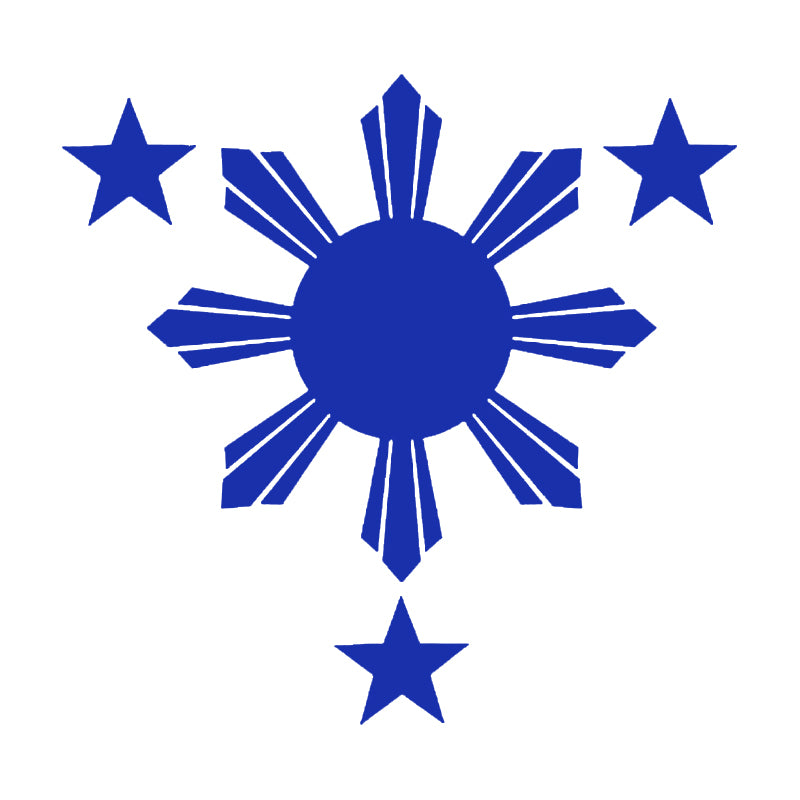 Philippines Flag Sun & Stars Vinyl Decal | Filipino Car Window Sticker | Aarna Kraft Canada - Blue