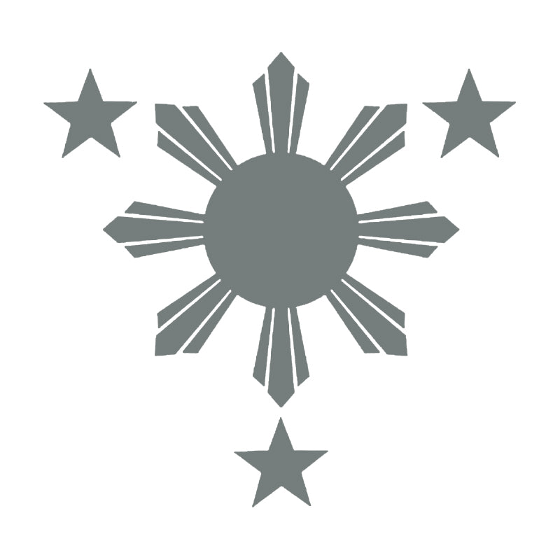 Philippines Flag Sun & Stars Vinyl Decal | Filipino Car Window Sticker | Aarna Kraft Canada - Grey