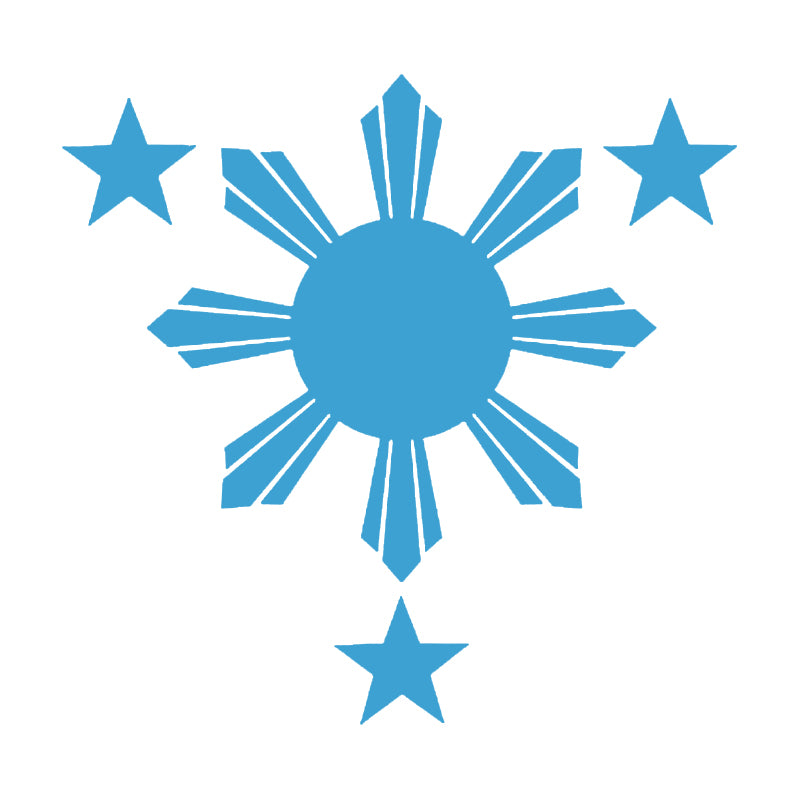 Philippines Flag Sun & Stars Vinyl Decal | Filipino Car Window Sticker | Aarna Kraft Canada - Light Blue