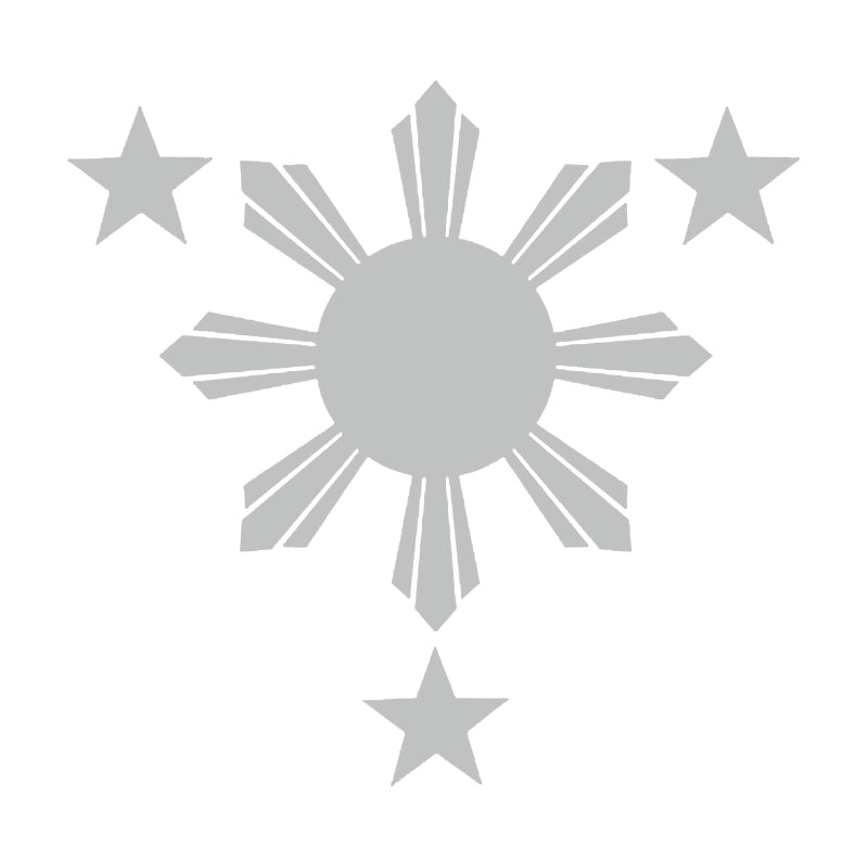 Philippines Flag Sun & Stars Vinyl Decal | Filipino Car Window Sticker | Aarna Kraft Canada - Light grey