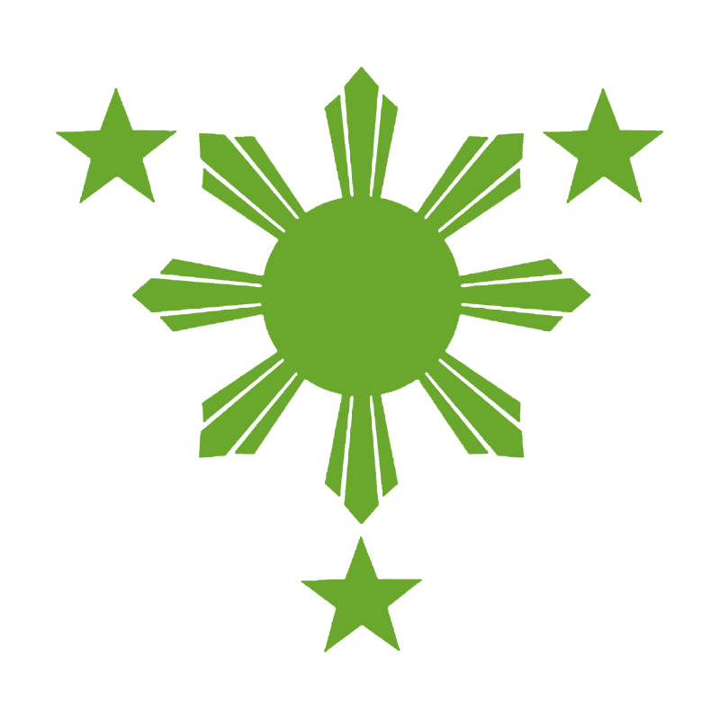 Philippines Flag Sun & Stars Vinyl Decal | Filipino Car Window Sticker | Aarna Kraft Canada - Lime Green