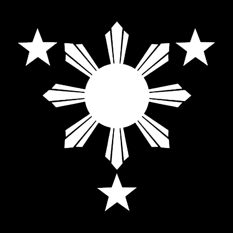 Philippines Flag Sun & Stars Vinyl Decal | Filipino Car Window Sticker | Aarna Kraft Canada - Matte White