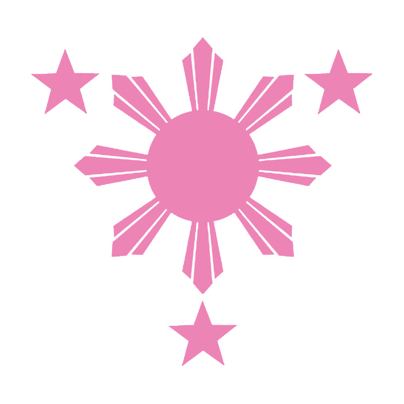 Philippines Flag Sun & Stars Vinyl Decal | Filipino Car Window Sticker | Aarna Kraft Canada - Pink