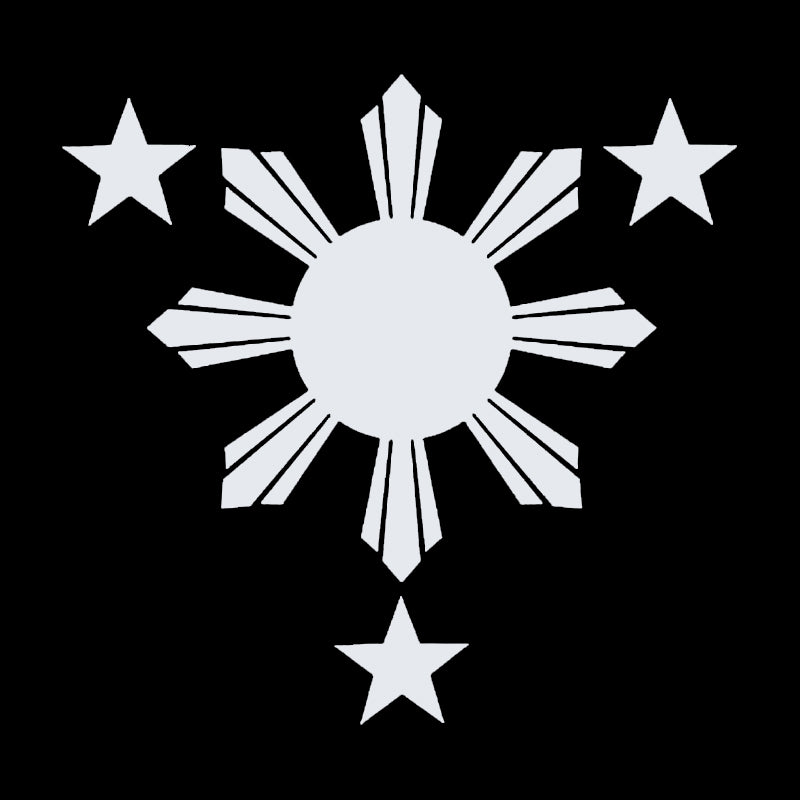 Philippines Flag Sun & Stars Vinyl Decal | Filipino Car Window Sticker | Aarna Kraft Canada - White