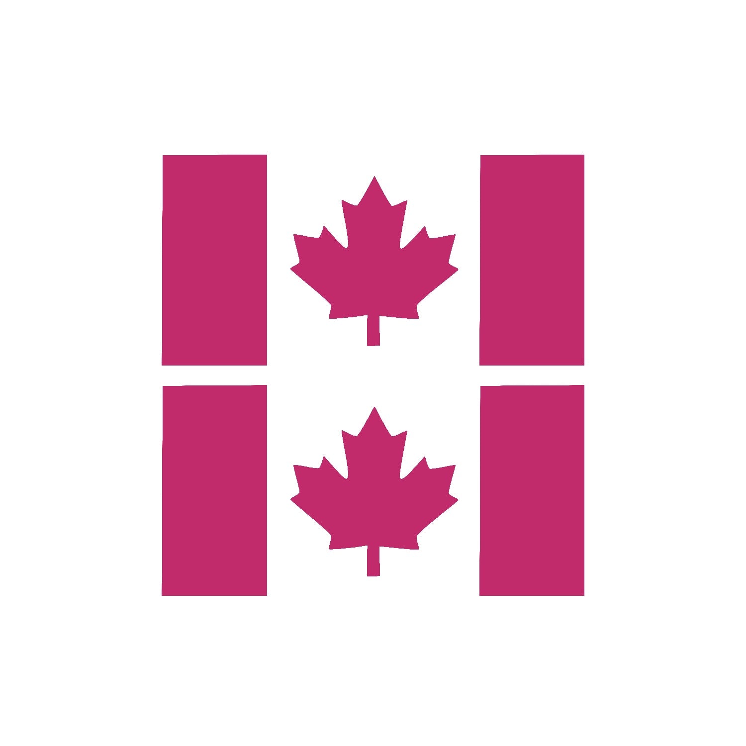 Pink Thick Stem Canada Flag Vinyl Decal – 2 Pack