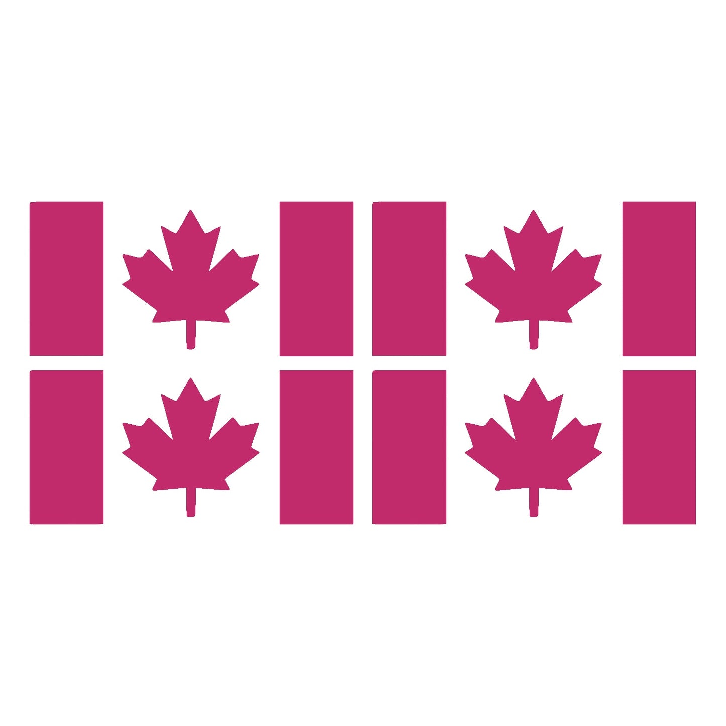 Pink Thick Stem Canada Flag Vinyl Decal – 4 Pack