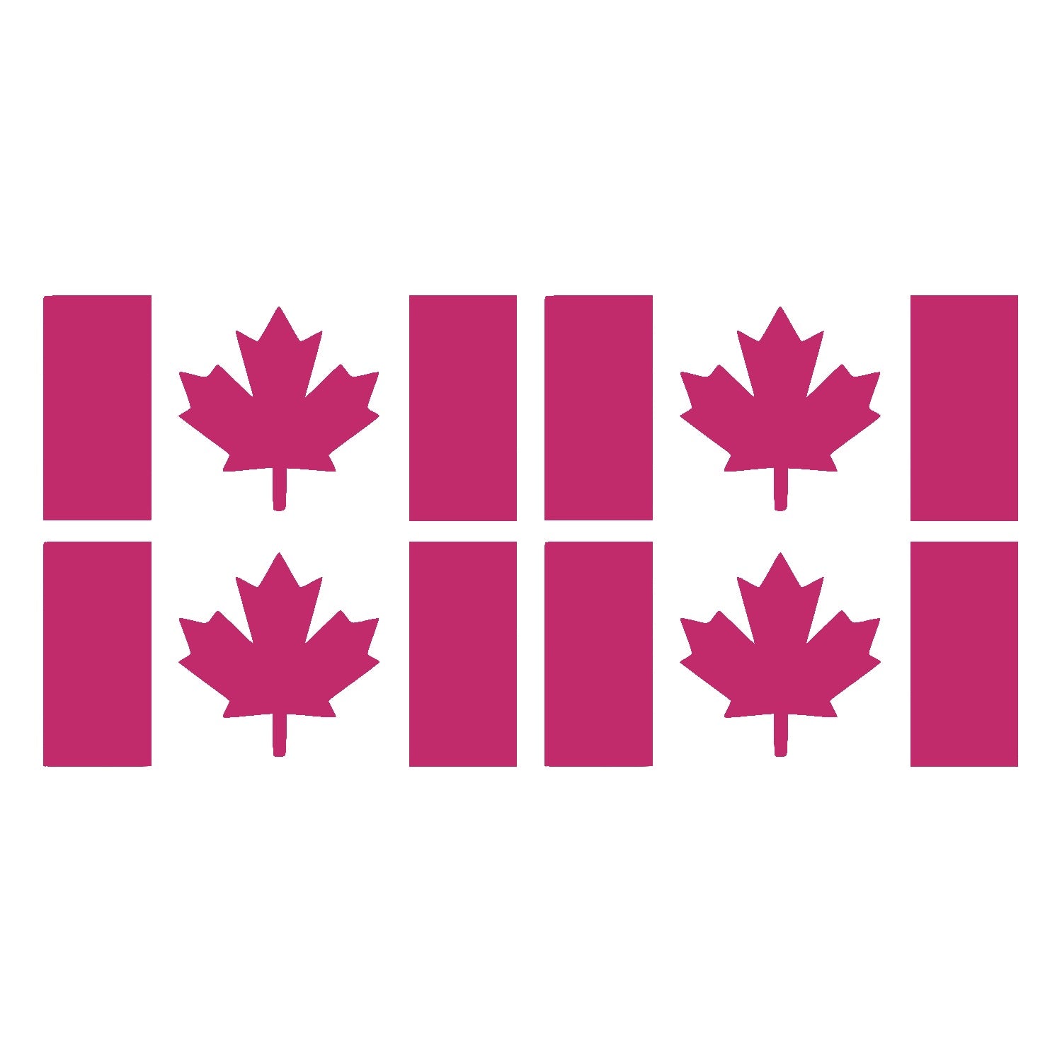 Pink Thick Stem Canada Flag Vinyl Decal – 4 Pack