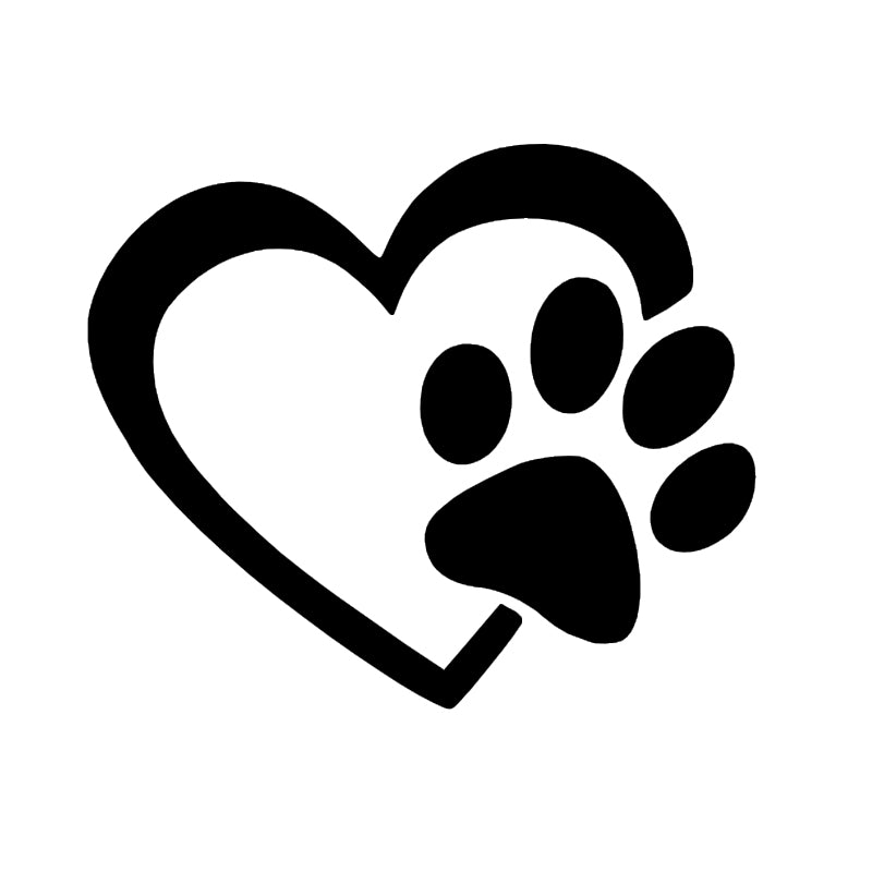 Puppy Love Dog Paw Vinyl Decal | Dog Lover Car Sticker | Aarna Kraft Canada - Black