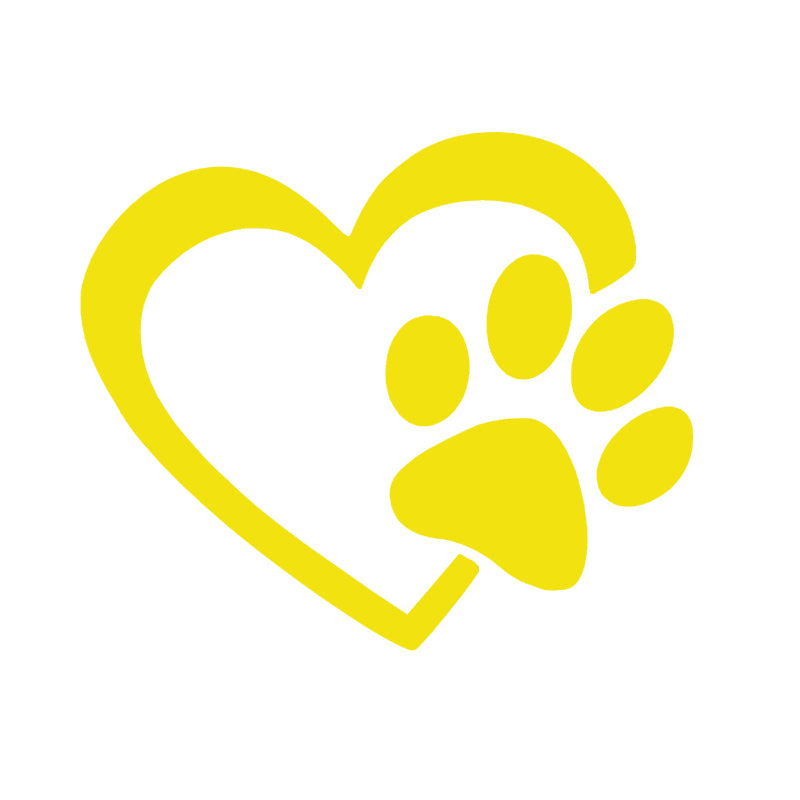 Puppy Love Dog Paw Vinyl Decal | Dog Lover Car Sticker | Aarna Kraft Canada - Brimstone Yellow