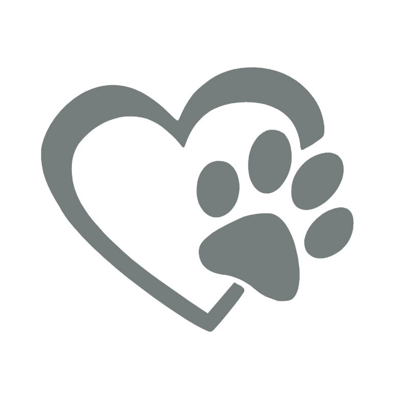 Puppy Love Dog Paw Vinyl Decal | Dog Lover Car Sticker | Aarna Kraft Canada - Grey