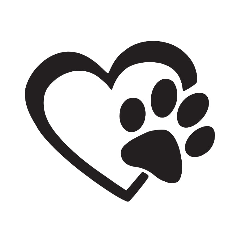 Puppy Love Dog Paw Vinyl Decal | Dog Lover Car Sticker | Aarna Kraft Canada - Matte Black
