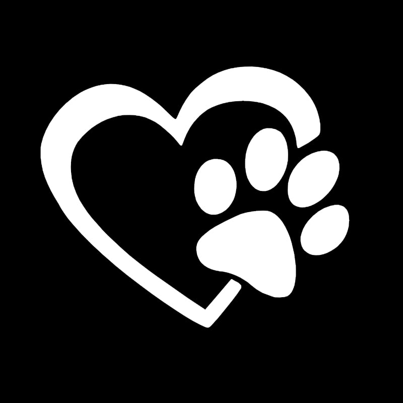 Puppy Love Dog Paw Vinyl Decal | Dog Lover Car Sticker | Aarna Kraft Canada - Matte White