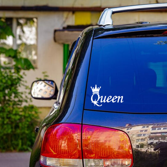 Queen Styling Vinyl Decal | Aarna Kraft Canada White On Car