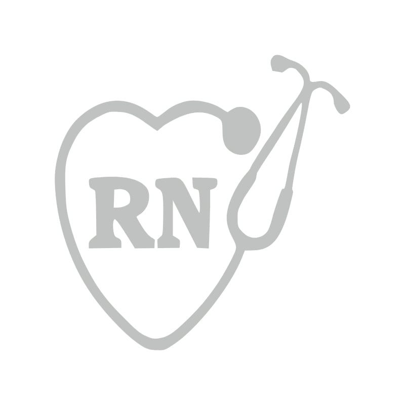 RN Registered Nurse Heart Stethoscope Vinyl Decal | Nurse Car Sticker | Aarna Kraft Canada - Light Grey