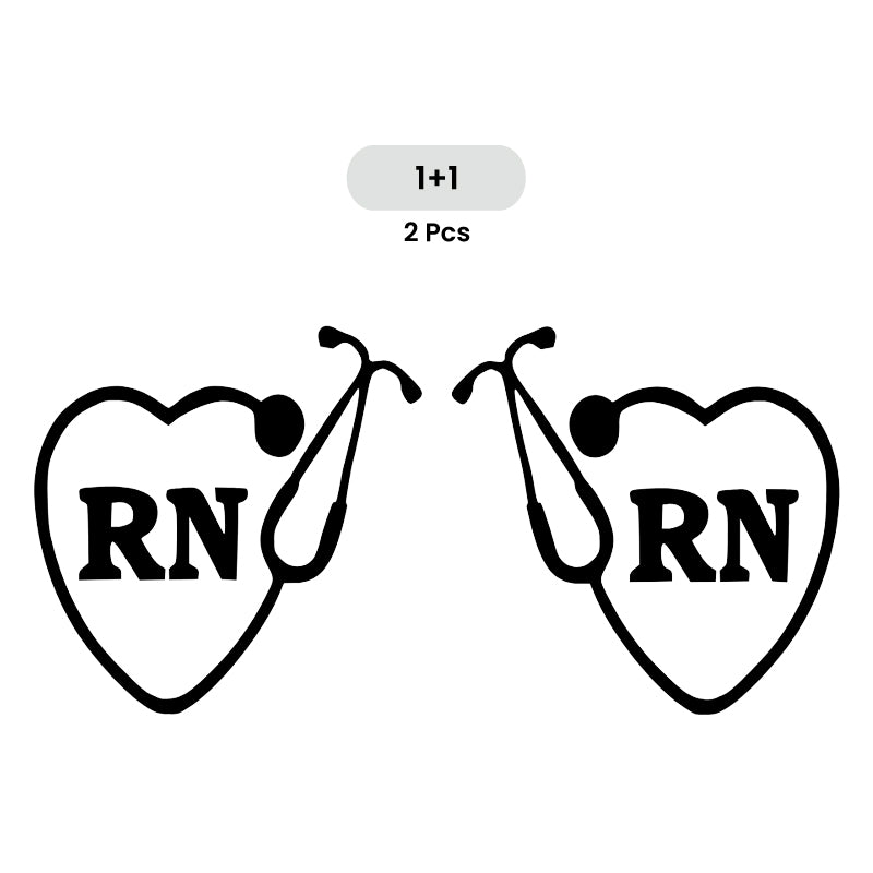 RN Registered Nurse Vinyl Decal 2 Pack | Opposite Facing Nurse Car Sticker Set | Aarna Kraft Canada - Black