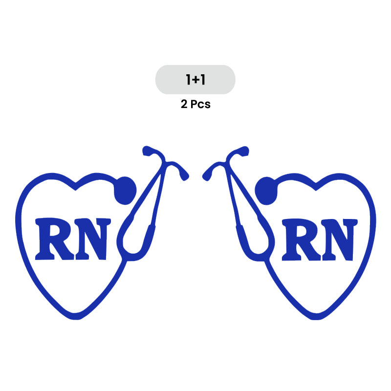 RN Registered Nurse Vinyl Decal 2 Pack | Opposite Facing Nurse Car Sticker Set | Aarna Kraft Canada - Blue