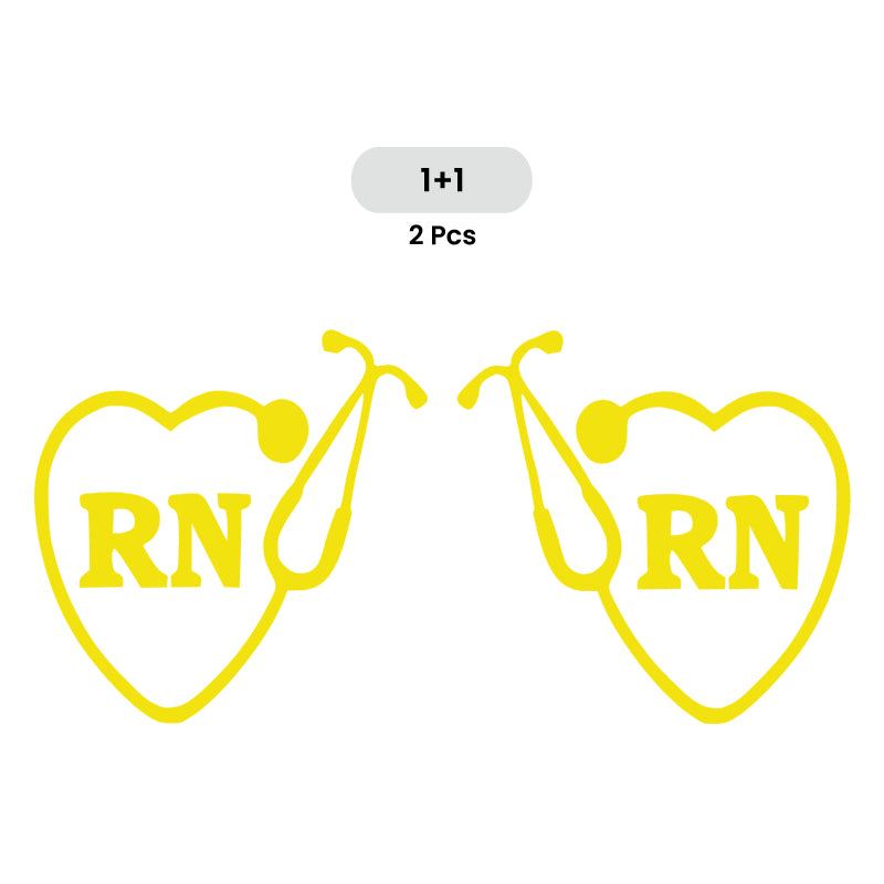 RN Registered Nurse Vinyl Decal 2 Pack | Opposite Facing Nurse Car Sticker Set | Aarna Kraft Canada - Brimstone Yellow
