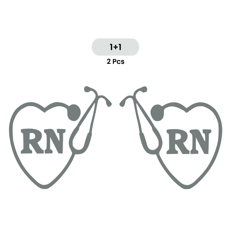 RN Registered Nurse Vinyl Decal 2 Pack | Opposite Facing Nurse Car Sticker Set | Aarna Kraft Canada - Grey