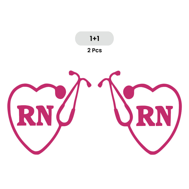 RN Registered Nurse Vinyl Decal 2 Pack | Opposite Facing Nurse Car Sticker Set | Aarna Kraft Canada - Hot Pink