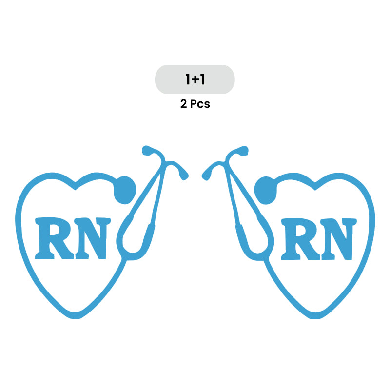 RN Registered Nurse Vinyl Decal 2 Pack | Opposite Facing Nurse Car Sticker Set | Aarna Kraft Canada - Light Blue