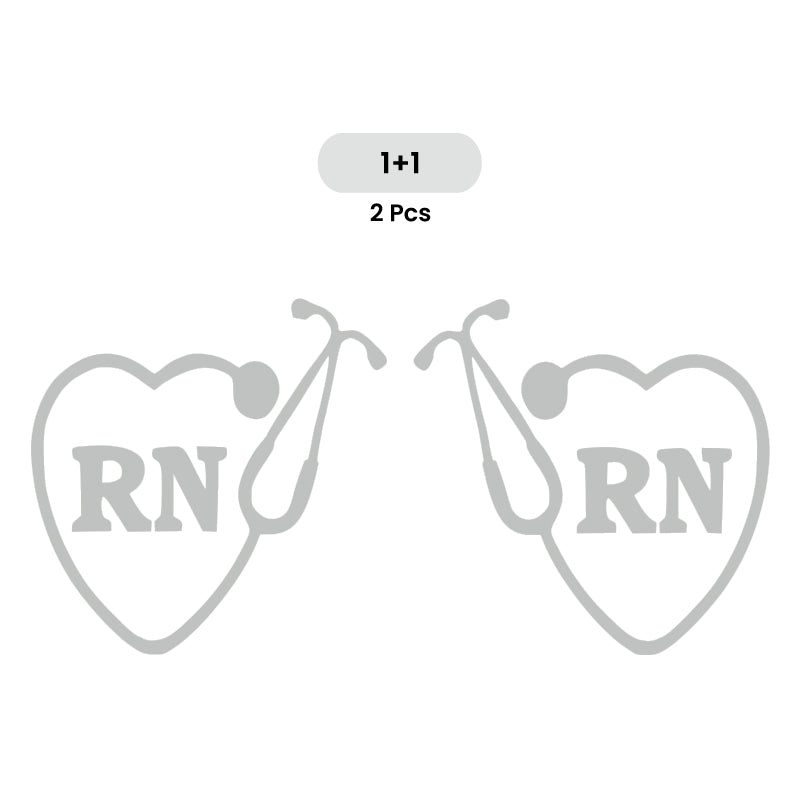 RN Registered Nurse Vinyl Decal 2 Pack | Opposite Facing Nurse Car Sticker Set | Aarna Kraft Canada - Light Grey