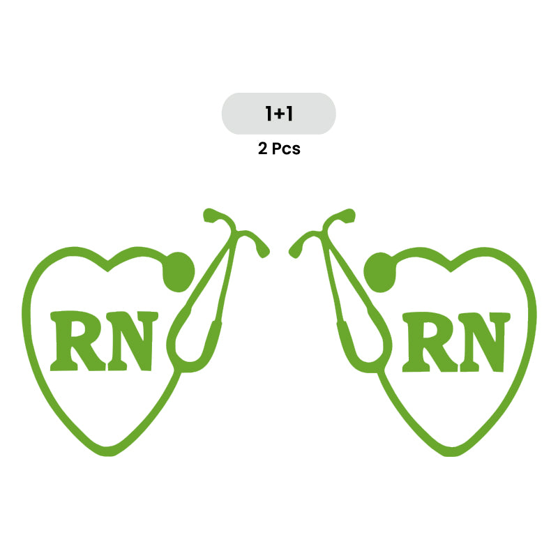 RN Registered Nurse Vinyl Decal 2 Pack | Opposite Facing Nurse Car Sticker Set | Aarna Kraft Canada - Lime Green