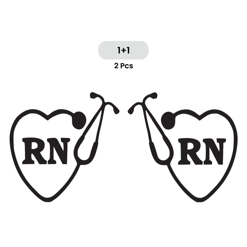 RN Registered Nurse Vinyl Decal 2 Pack | Opposite Facing Nurse Car Sticker Set | Aarna Kraft Canada - Matte Black