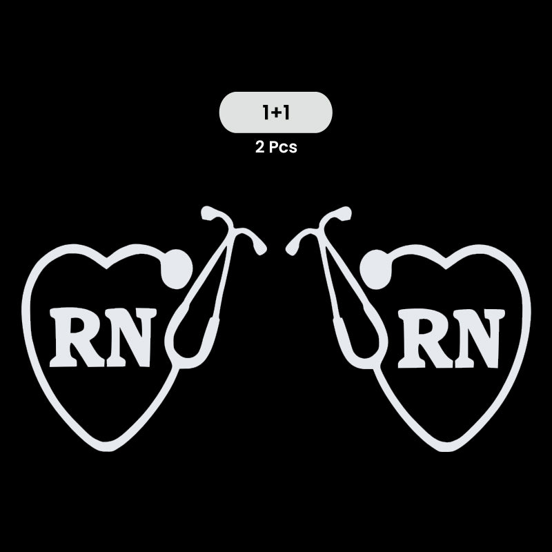 RN Registered Nurse Vinyl Decal 2 Pack | Opposite Facing Nurse Car Sticker Set | Aarna Kraft Canada - Matte White