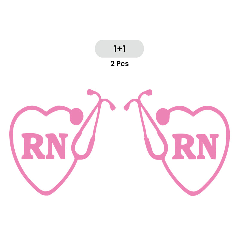 RN Registered Nurse Vinyl Decal 2 Pack | Opposite Facing Nurse Car Sticker Set | Aarna Kraft Canada - Pink