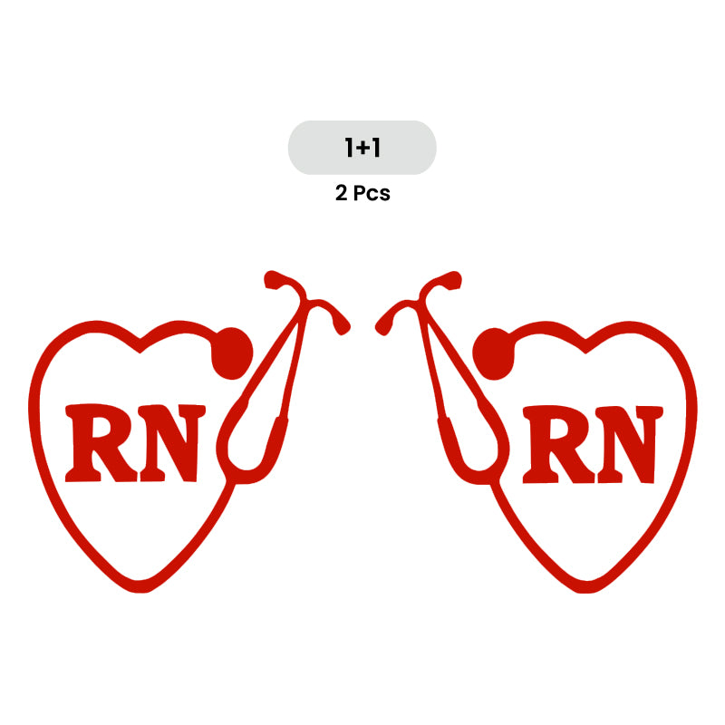RN Registered Nurse Vinyl Decal 2 Pack | Opposite Facing Nurse Car Sticker Set | Aarna Kraft Canada - Red