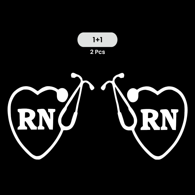RN Registered Nurse Vinyl Decal 2 Pack | Opposite Facing Nurse Car Sticker Set | Aarna Kraft Canada - White