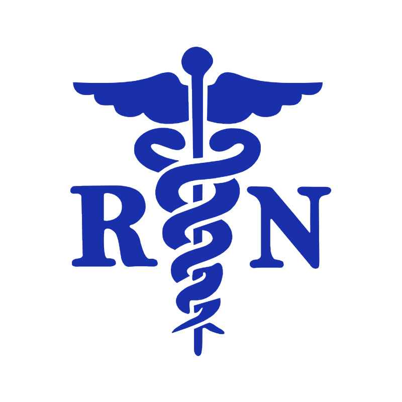RN Vinyl Decal | Registered Nurse Symbol Sticker | Aarna Kraft Canada|4.8" X 6" - Blue