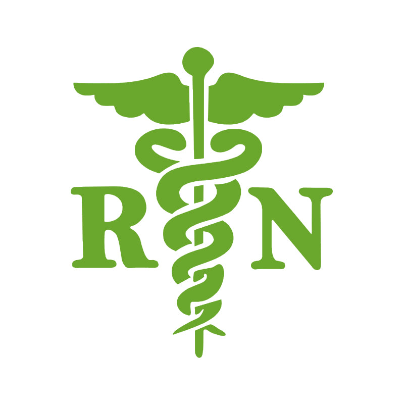 RN Vinyl Decal | Registered Nurse Symbol Sticker | Aarna Kraft Canada|4.8" X 6" - Lime Green