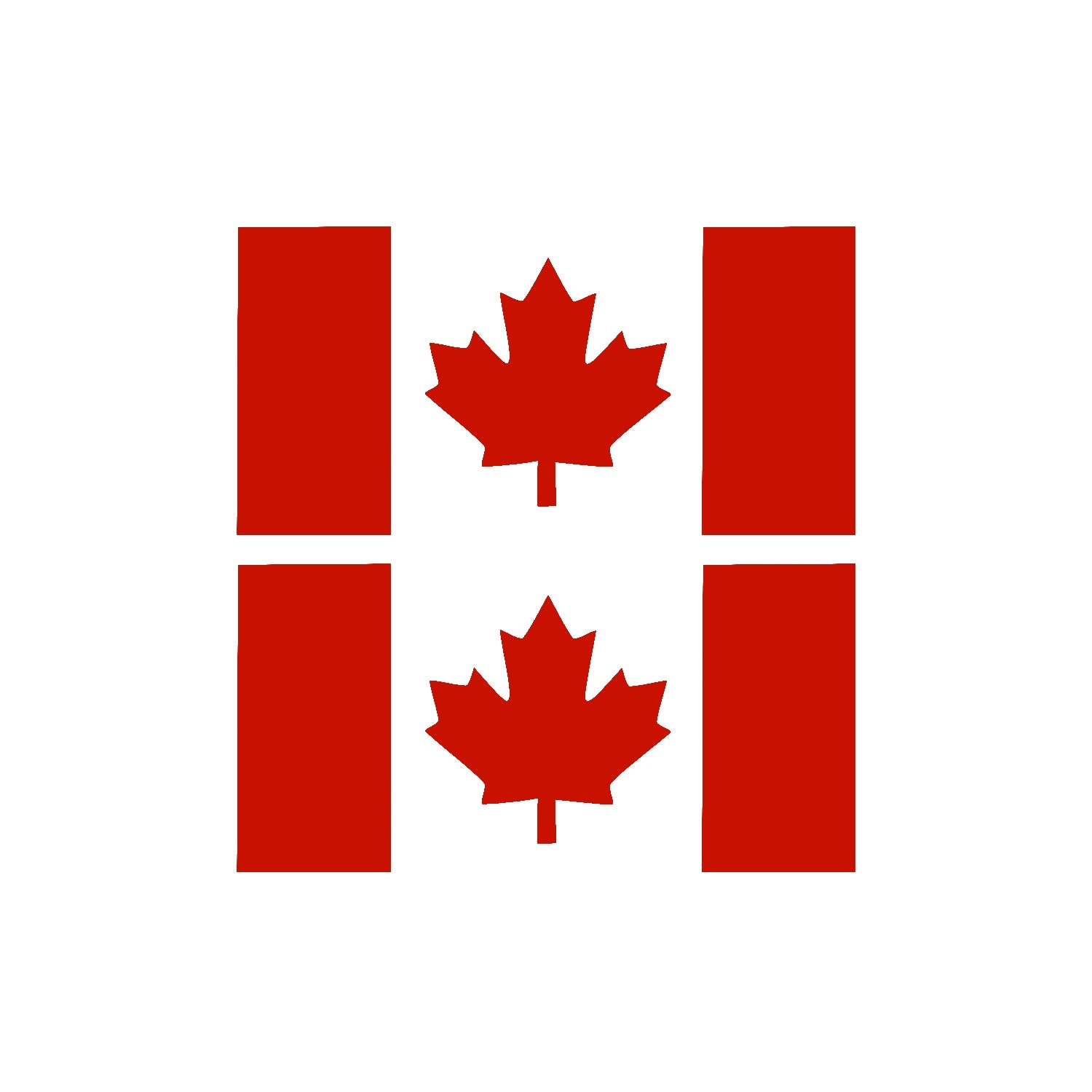 Red Thick Stem Canada Flag Vinyl Decal – 2 Pack