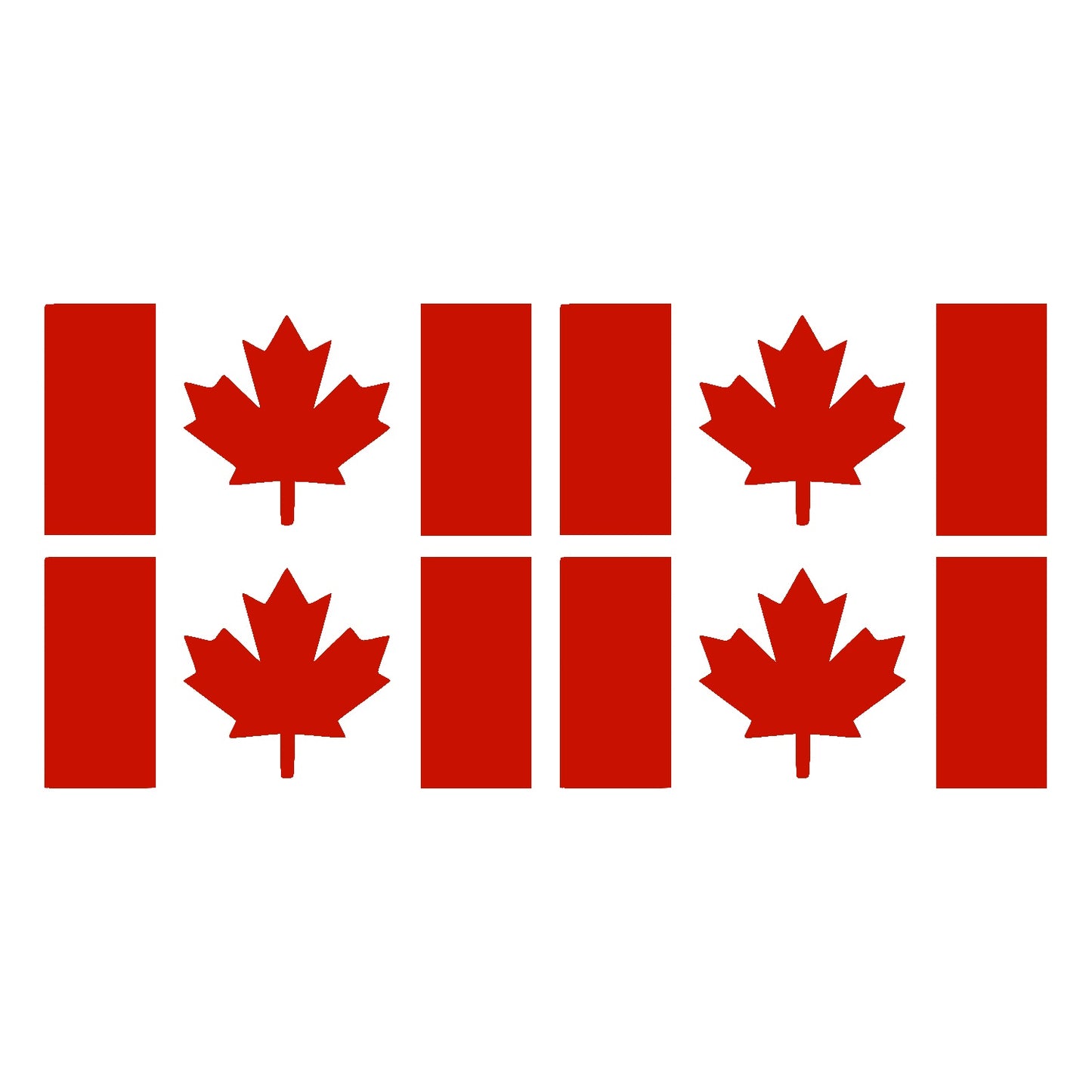 Red Thick Stem Canada Flag Vinyl Decal – 4 Pack
