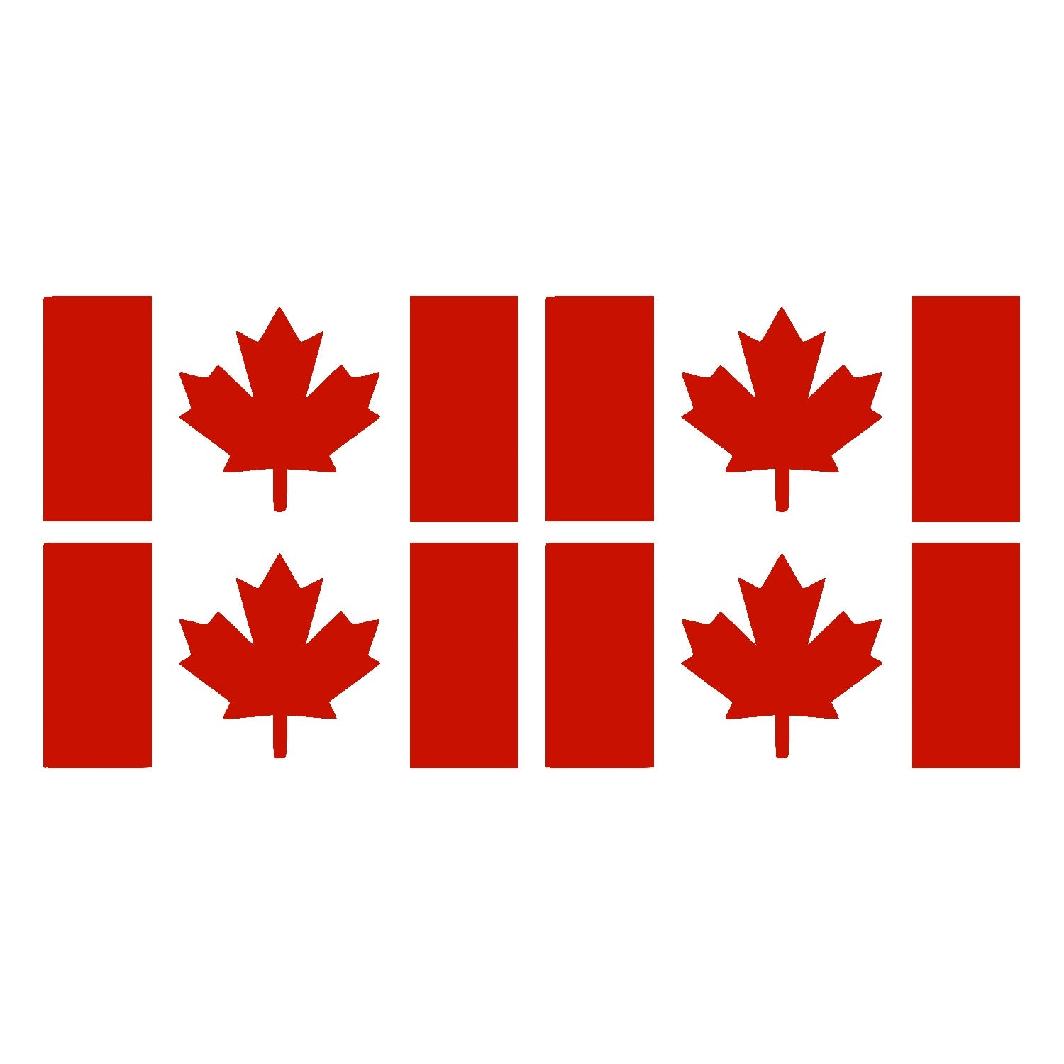 Red Thick Stem Canada Flag Vinyl Decal – 4 Pack