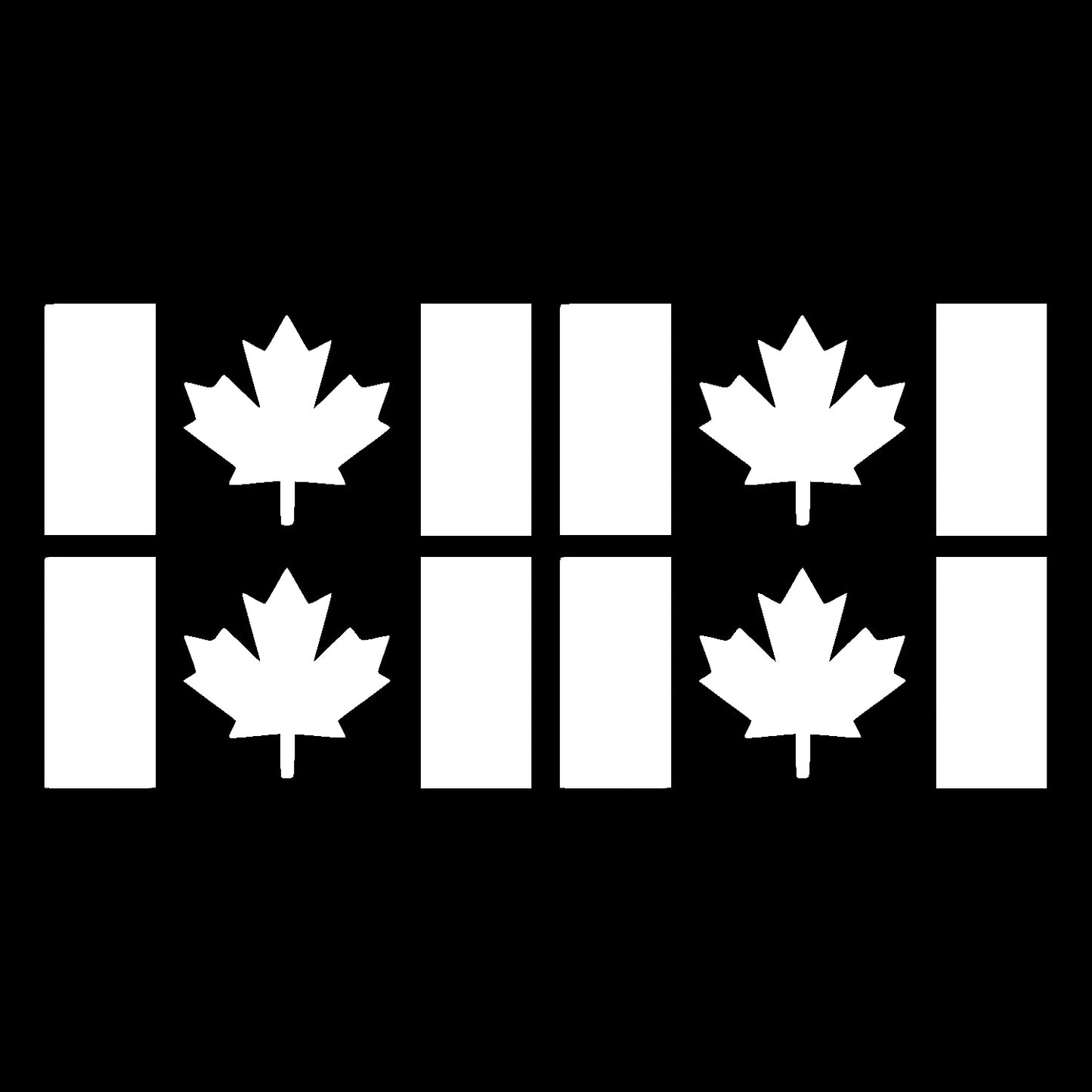 White Glossy Thick Stem Canada Flag Vinyl Decal – 4 Pack