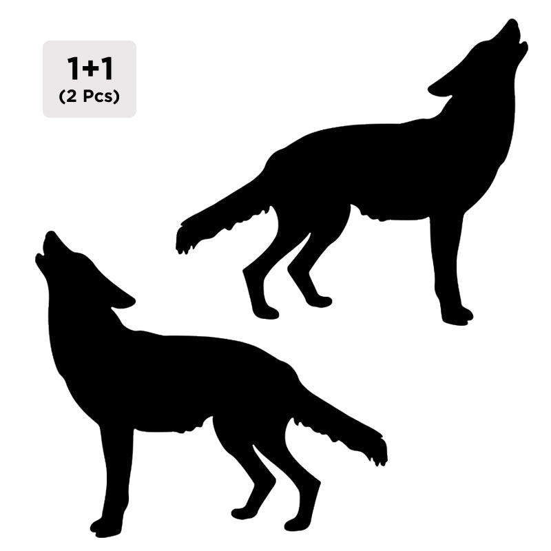 Wolf Decal - Howling 2 Pack (Facing Opposite) | Vinyl Sticker | Aarna Kraft Canada Black