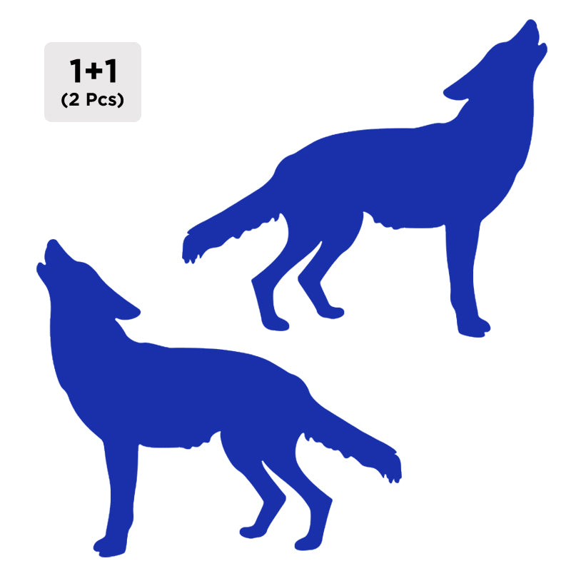 Wolf Decal - Howling 2 Pack (Facing Opposite) | Vinyl Sticker | Aarna Kraft Canada Blue
