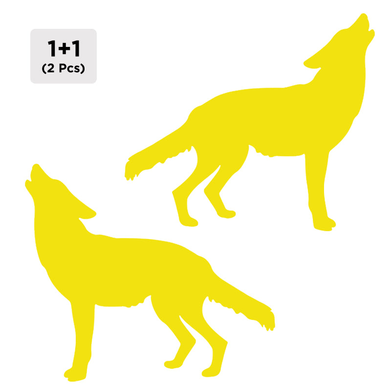 Wolf Decal - Howling 2 Pack (Facing Opposite) | Vinyl Sticker | Aarna Kraft Canada Brimstone Yellow