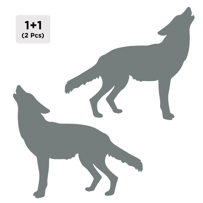 Wolf Decal - Howling 2 Pack (Facing Opposite) | Vinyl Sticker | Aarna Kraft Canada Grey