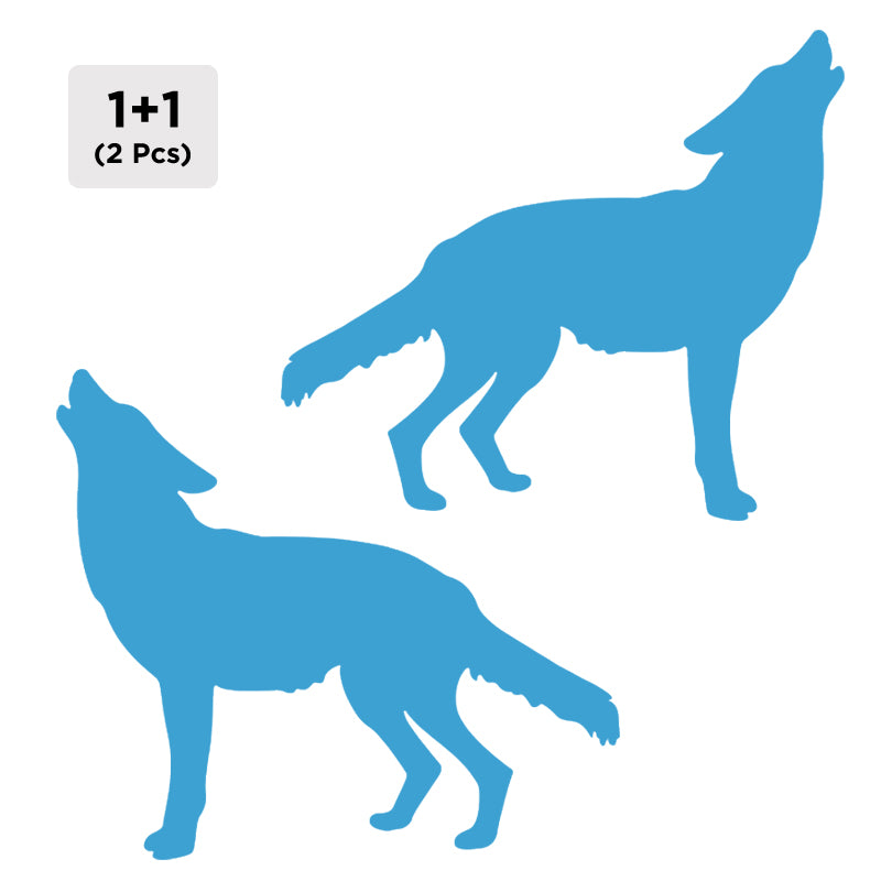 Wolf Decal - Howling 2 Pack (Facing Opposite) | Vinyl Sticker | Aarna Kraft Canada Light Blue