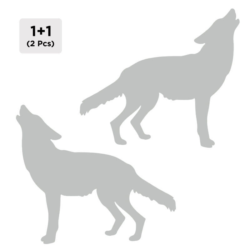 Wolf Decal - Howling 2 Pack (Facing Opposite) | Vinyl Sticker | Aarna Kraft Canada Light Grey