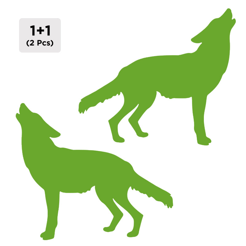 Wolf Decal - Howling 2 Pack (Facing Opposite) | Vinyl Sticker | Aarna Kraft Canada Lime Green