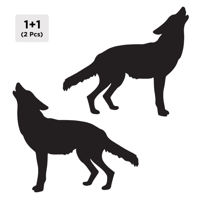 Wolf Decal - Howling 2 Pack (Facing Opposite) | Vinyl Sticker | Aarna Kraft Canada Matte Black