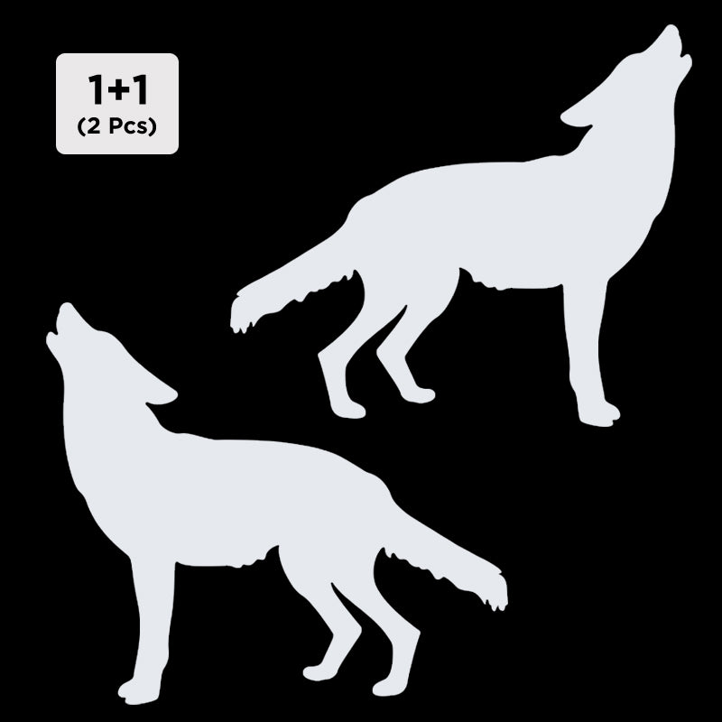 Wolf Decal - Howling 2 Pack (Facing Opposite) | Vinyl Sticker | Aarna Kraft Canada Matte White