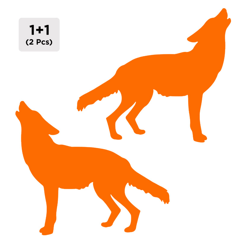 Wolf Decal - Howling 2 Pack (Facing Opposite) | Vinyl Sticker | Aarna Kraft Canada Orange