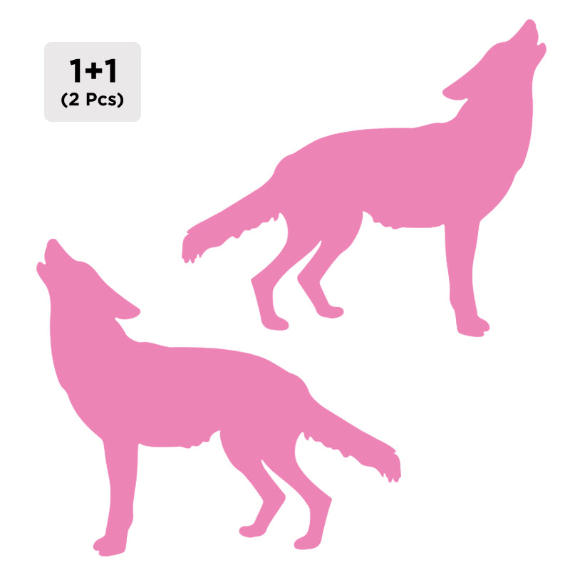 Wolf Decal - Howling 2 Pack (Facing Opposite) | Vinyl Sticker | Aarna Kraft Canada Pink