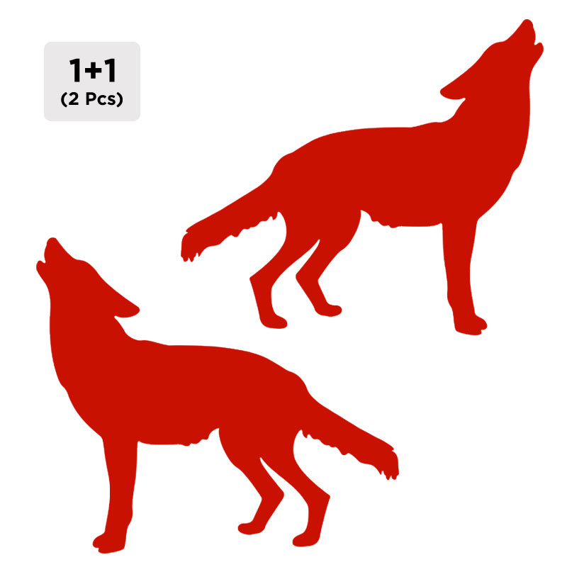 Wolf Decal - Howling 2 Pack (Facing Opposite) | Vinyl Sticker | Aarna Kraft Canada Red