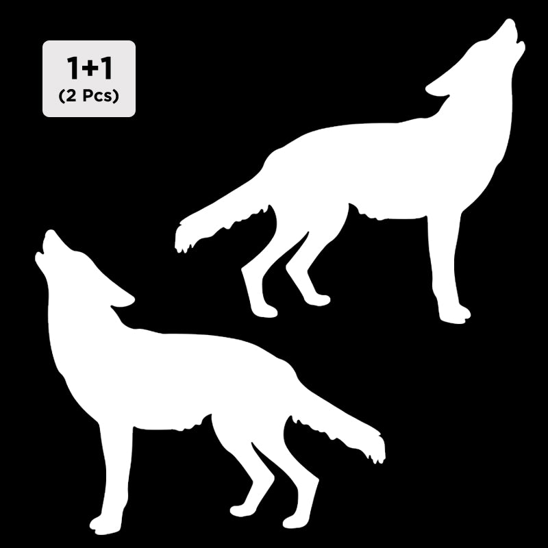 Wolf Decal - Howling 2 Pack (Facing Opposite) | Vinyl Sticker | Aarna Kraft Canada White